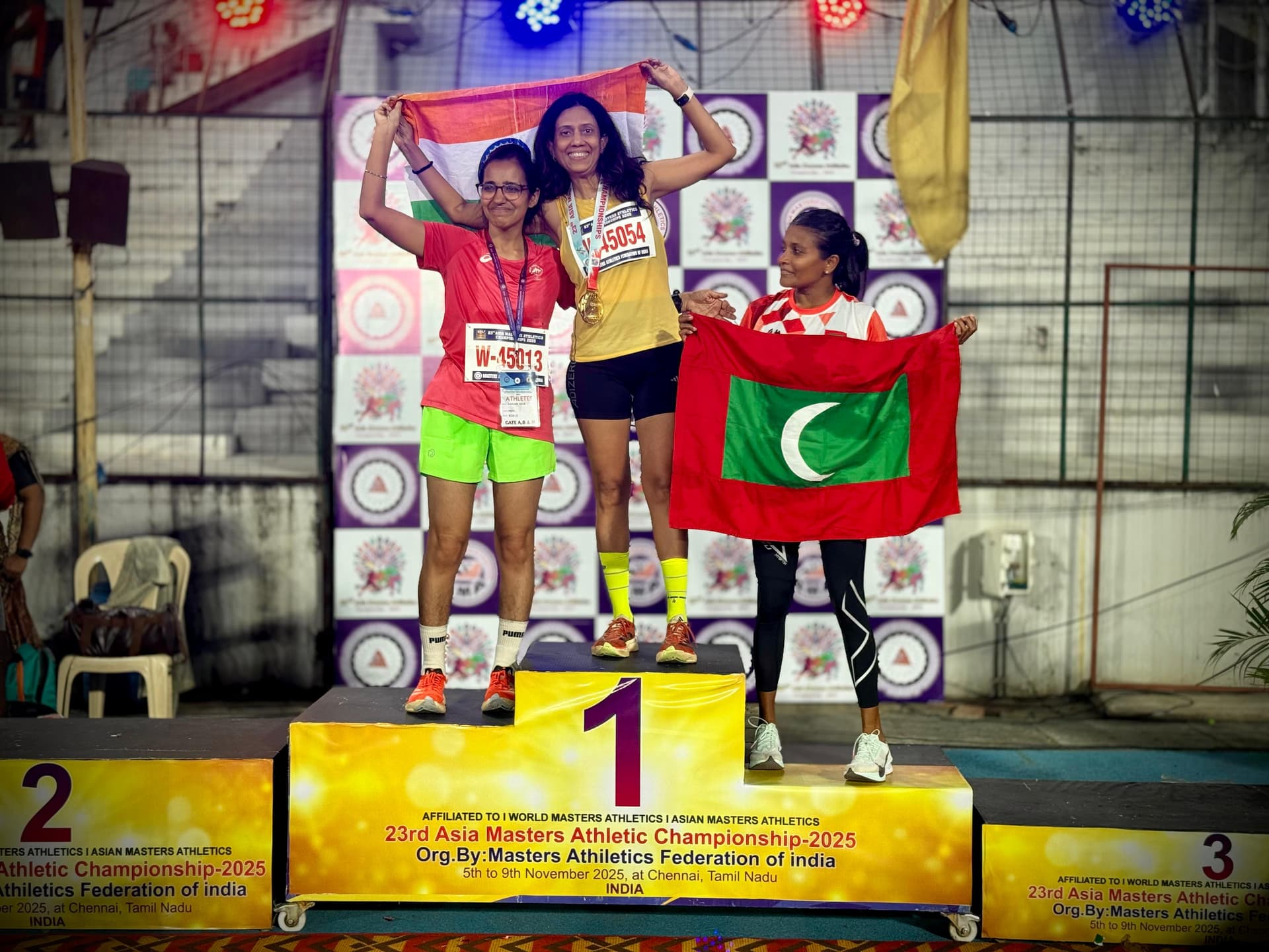 Asia Masters Athletic Championship 2025 – Gold Medal Podium