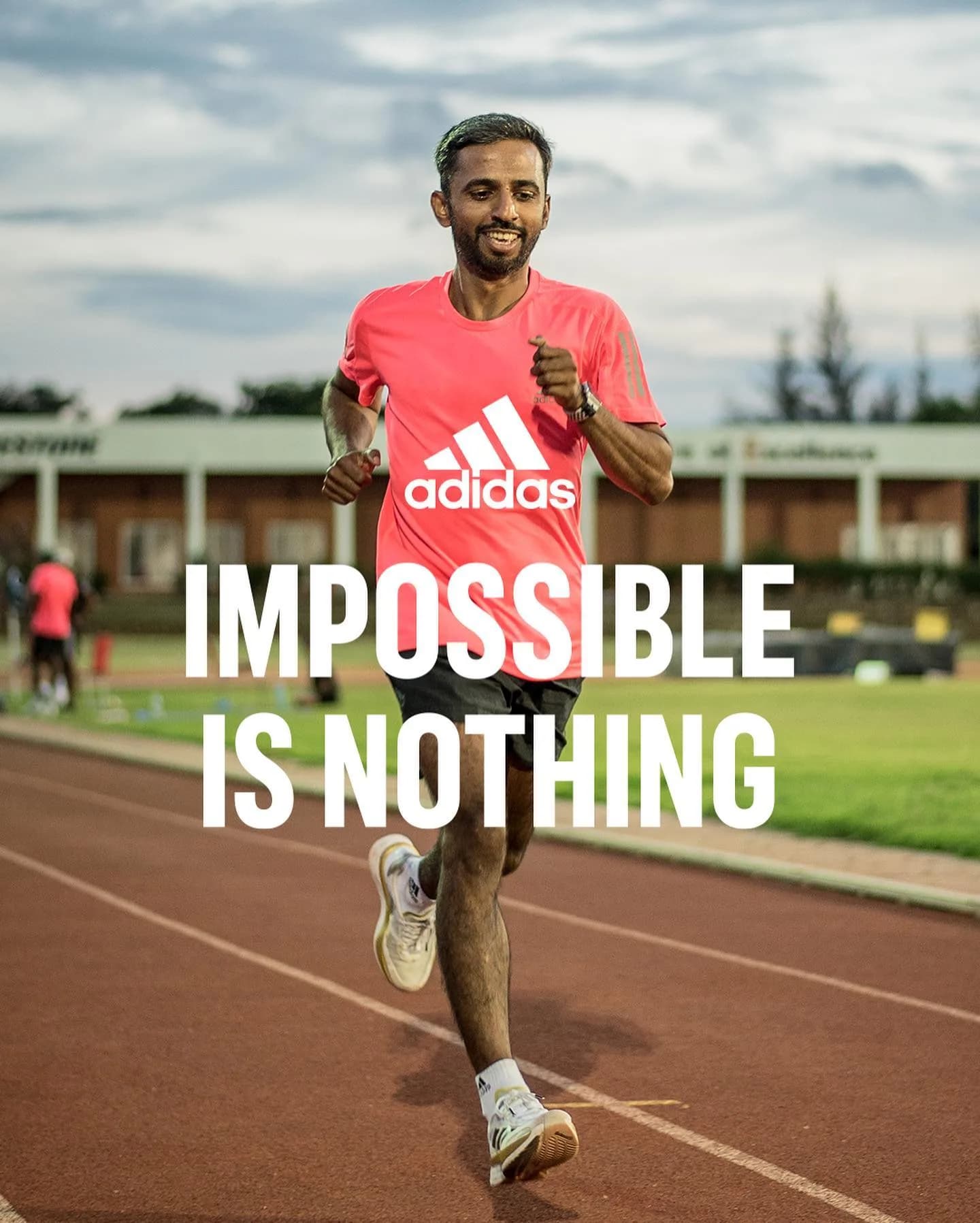 Coach Vikas Srinivasan running on track